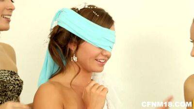 Blindfolded bride gets hot gift for her bachelorette party on girlsporntube.one