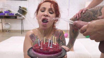 Birthday party Natasha DAP 0% twat rough gangbang on girlsporntube.one