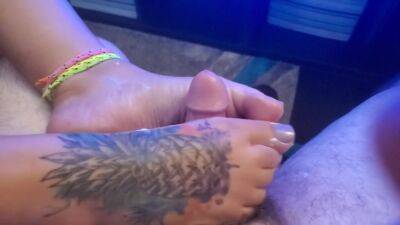 Cute Feet Rubbing My Dick Until I Cum All Over on girlsporntube.one