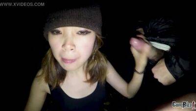 Asian teen quickly finish up her public blowbang before curfew - Japan on girlsporntube.one