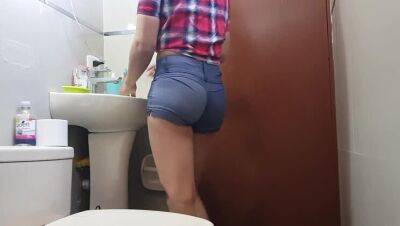 I spy on my peeing. on girlsporntube.one