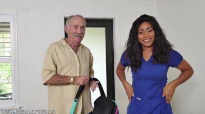 Big-Breasted Ebony Nurse Fucks With A Real Old Man on girlsporntube.one