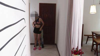 Wife Welcomes The Neighbor To The House While The Cuckold Is In The Bathroom - Brazil on girlsporntube.one