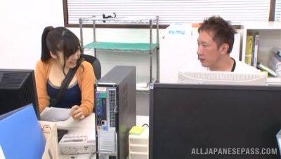 Japanese office babe gets intimate with one of the co-workers - Japan on girlsporntube.one