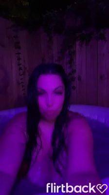 Brunnette flashing her boobs at the hot tub on girlsporntube.one