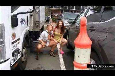 Nasty Teenies Kiss And Show Twats In Public on girlsporntube.one
