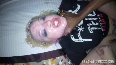 Throated blonde MILF loudly fucked in more extreme interracial scenes and soaked in sperm on girlsporntube.one