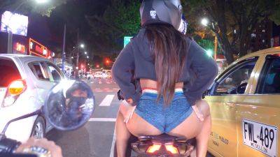 Colombian latina shows off her big ass in public during a motorcycle tour - Colombia on girlsporntube.one