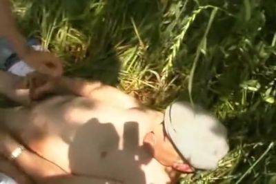 Slender Looking French Lady Pleasing Two Cocks Outdoors - France on girlsporntube.one