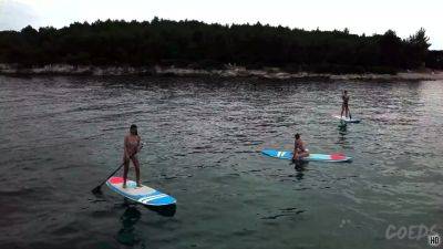 Paddle Boarding And Sunbathing Babes On Vacation Miss Pussycat With Rebeka Ruby Adriana And Sammy on girlsporntube.one