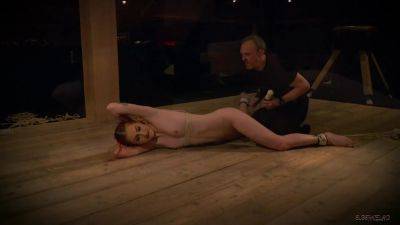 Submissive redhead slave tied up and fucked hard on girlsporntube.one