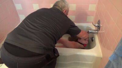 Lovely Ashley Is Hogtied And Humiliated In Bathtub on girlsporntube.one