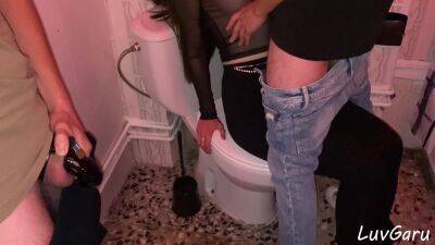 Filming Hotwife Flashing Tits And Takes Huge Cumshot In Public Toilet From Stranger on girlsporntube.one