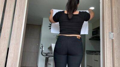 Perfect wife find time to clean the house and to passionately ride her huge ass on her husband's honk on girlsporntube.one