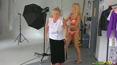 Old and young lesbians go wild after photo session on girlsporntube.one