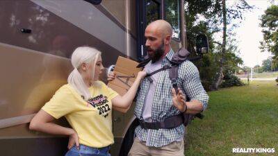 Cute blonde lets random man follow her into her bus home to fuck her brains out on girlsporntube.one