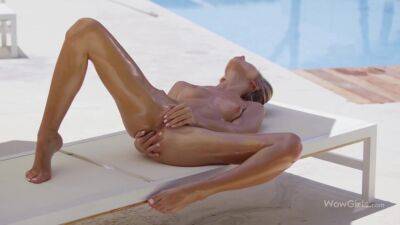 One Of The Top Models In The World Anjelica Oiling And Fingering Herself By The Pool - Russia on girlsporntube.one