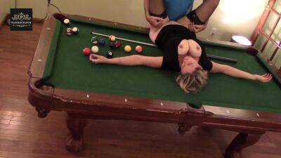 Pool Table Fuck Sexy Big Boob Wife In Heels Orgasms Hard on girlsporntube.one