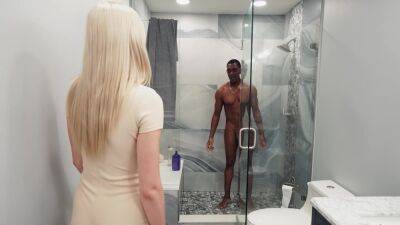 Blonde beauty shares man's fantasy and fucks his big black dick in unique modes on girlsporntube.one