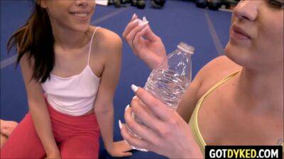 Flexible girlgirls engage in lesbian yoga with hot yoga and gymnastic moves on girlsporntube.one