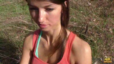 Petite Czech couple Susan Ayn and Hunter fuck on public beach in POV - Czech Republic on girlsporntube.one