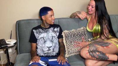 Inked Elisa Sanches gets the attention of a black fan - India on girlsporntube.one