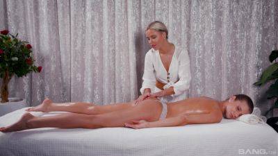 True lesbian lust on the massage table for two broads with amazing lines on girlsporntube.one