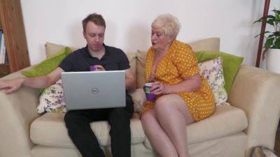 Granny rides the big piece of her nephew in out of this world homemade XXX on girlsporntube.one