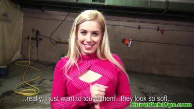 Hot blonde caught flashing her camera in public - POV reality sex on girlsporntube.one