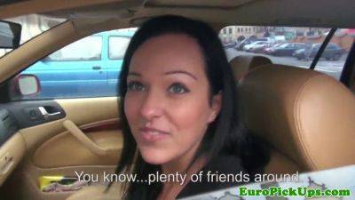 Euro babe next door gets creampied in a car like a pro on girlsporntube.one