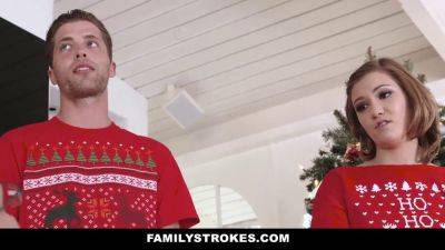 Riley Mae gets a rough Christmas fuck from her stepbro while her family is home! on girlsporntube.one