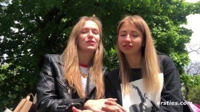 Sexy Couple Take Turns Heating Each Other Up - Blonde lesbians Hd interview outdoors - Germany on girlsporntube.one