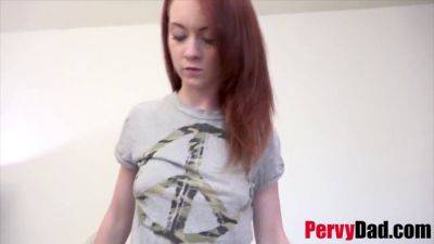 Athena Rayne, the petite redhead stepdaughter, gets her big ass slammed and mouth filled with stepdad's hard cock on girlsporntube.one