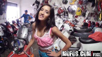 Chloe Amour gets her tight ass drilled by a scooter clerk while on tape on girlsporntube.one