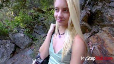 Stepdad pounds his young daughter in the woods - POV cumshot! on girlsporntube.one