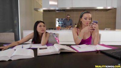 Alexis Capri and Shyla Jennings get intimate in a hot study session with facial cumshot on girlsporntube.one