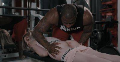 Black lover tries p***e pussy at the gym in remarkable interracial on girlsporntube.one