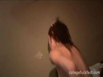 Filthy college teen fucks cock on girlsporntube.one