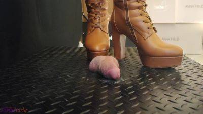 Cbt And Cock Crush Trample In Brown Knee High Boots With Tamystarly - Ballbusting Bootjob Shoejob on girlsporntube.one