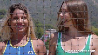 Mary Popiense and Angel Rivas Practice Strip Volleyball - Russia on girlsporntube.one