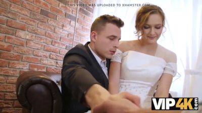 Hot young bride gets plowed by rich dude on wedding day for cash on girlsporntube.one