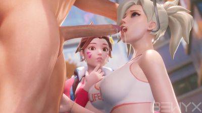 Dva takes over the experience of sucking dick from a skillful Mercy on girlsporntube.one