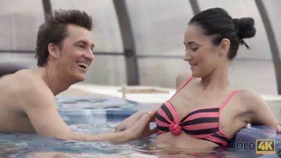 Angie Moon gets hot and steamy in a steamy jacuzzi session with her boyfriend on girlsporntube.one