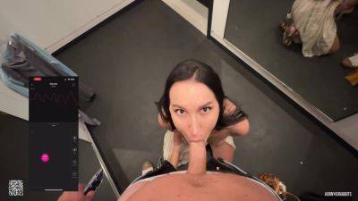 Lovense Control In Cafe And Hot Blowjob In on girlsporntube.one