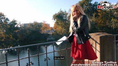 Real German Blind Date on Street with german skinny Milf - Germany on girlsporntube.one