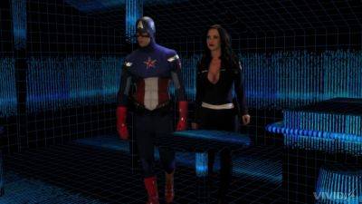 Busty brunette granted Captain America's huge dick for more than just blowjob on girlsporntube.one