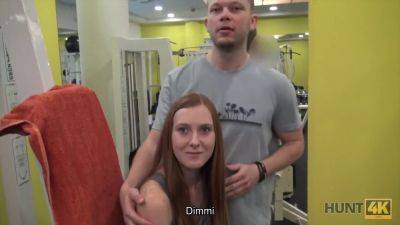 Redhead teen in palestra indulges in a wild POV blowjob with a hung dude on girlsporntube.one