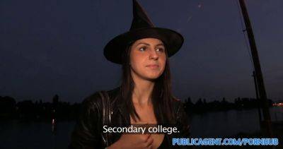 Watch Meg Magic's Halloween witch get pounded hard behind a tree in POV - Hungary on girlsporntube.one