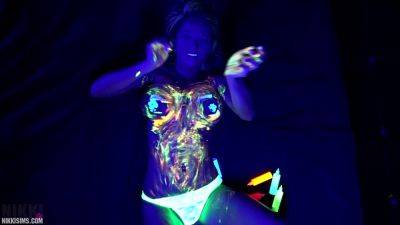 Nikki Black Light Body Paint 2017 on girlsporntube.one