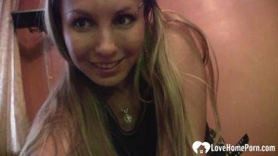 Blonde Beauty Has Fun Stripping Her Clothes Off on girlsporntube.one